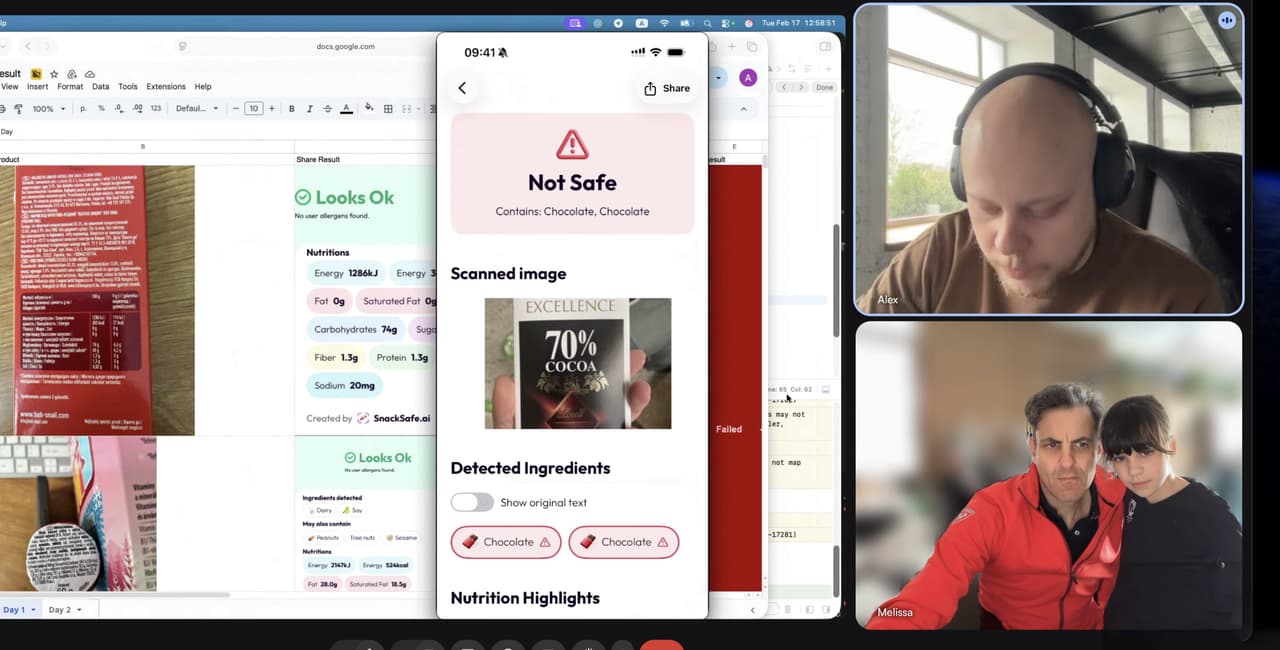 Melissa contributing to the SnackSmart® app development